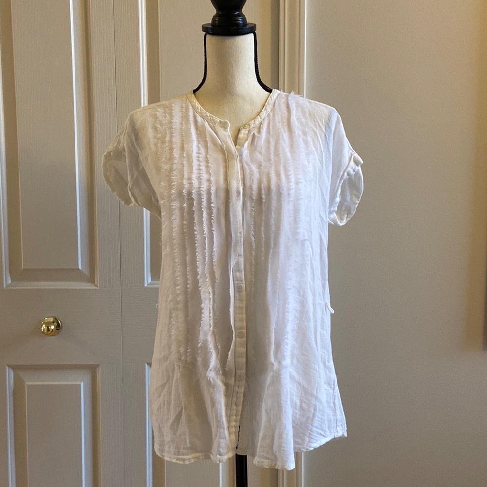 CALVIN KLEIN White Short Sleeve Button Down